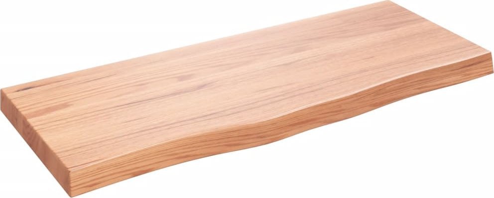 vidaXL vidaXL Półka, jasnobrązowa, 100x40x6cm, lakierowane lite drewno dębowe