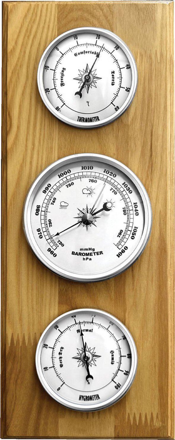 JVD Barometr higrometr termometr analogowy drewniany JVD BA233.68 13x32 cm .