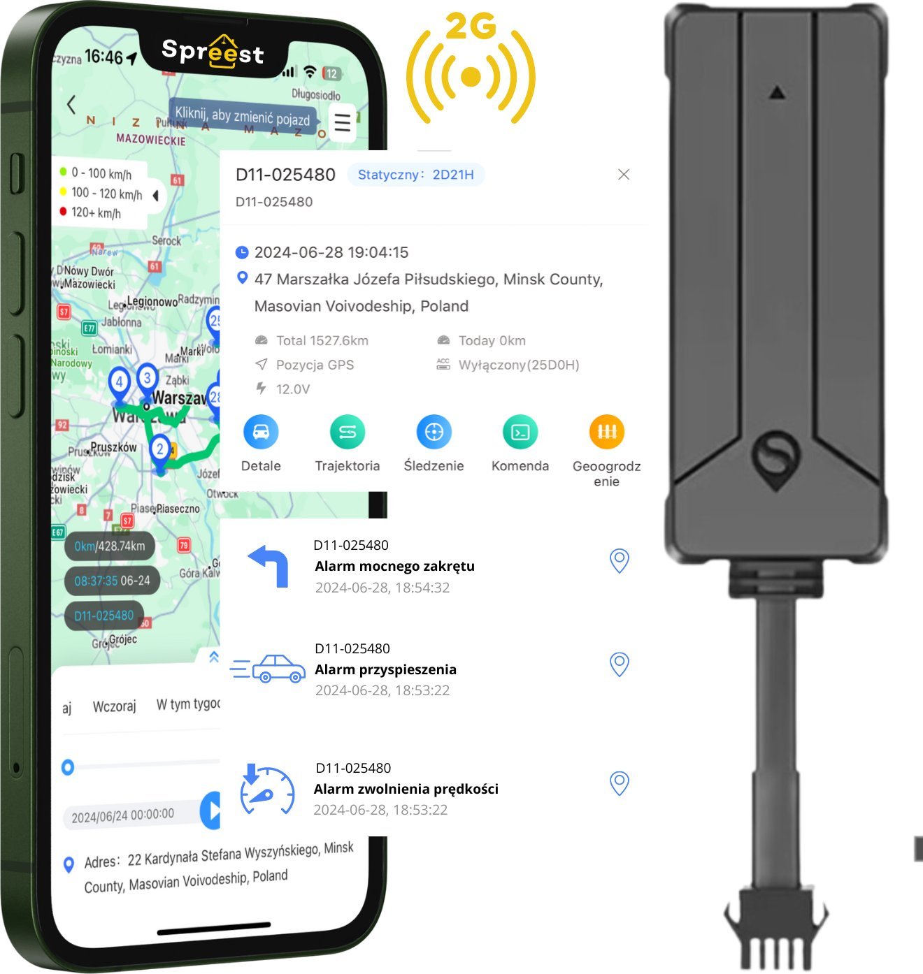 Moduł GPS Spreest LOKALIZATOR GPS MINI DO POJAZDÓW ROWERU AUTA ŁODZI BEZ ABONAMENTU TRACKER