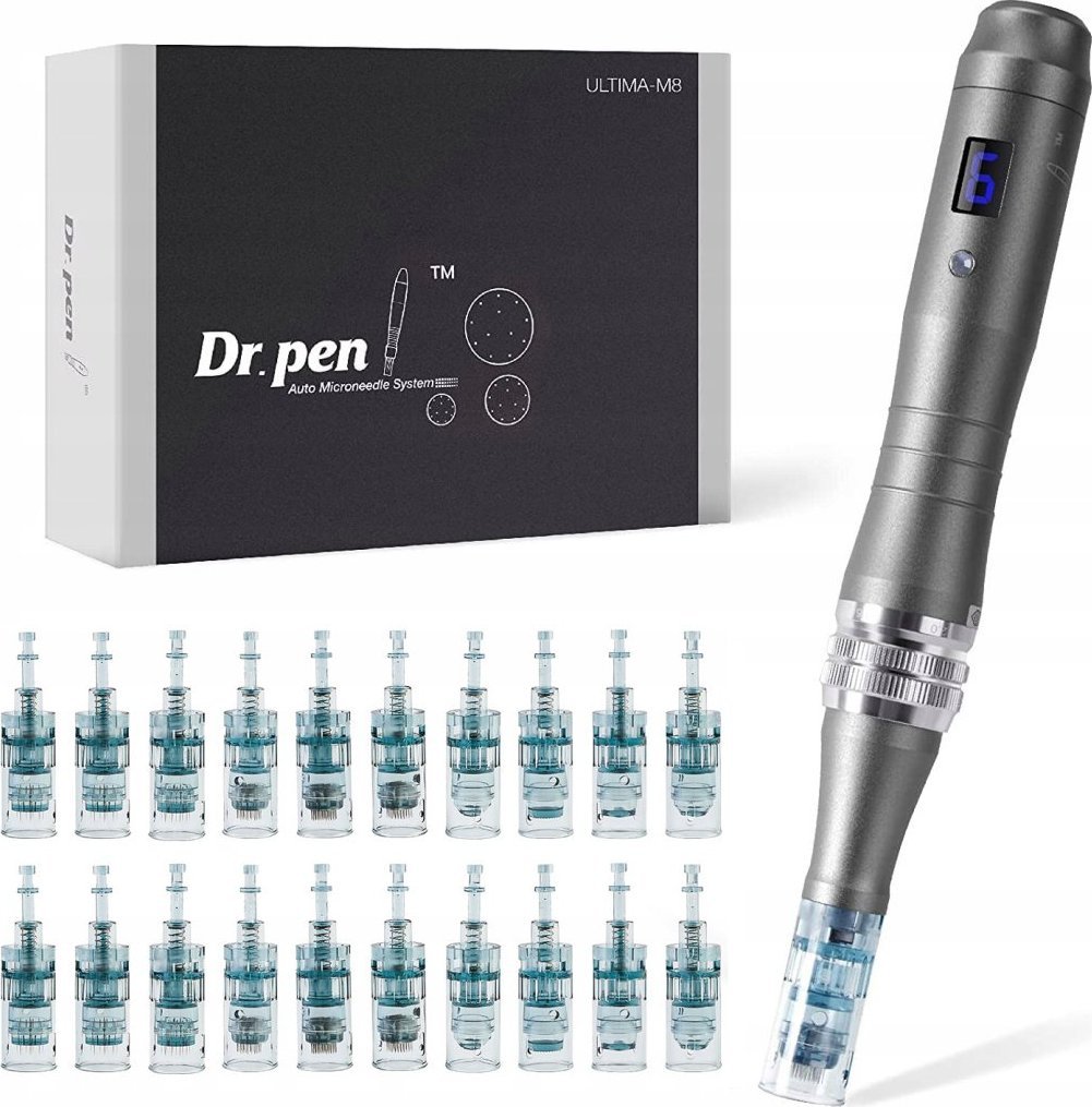 Braders Bezprzewodowy Profesjonalny Derma Pen Mezoterapia Mikroigłowa + 20 Kartridży