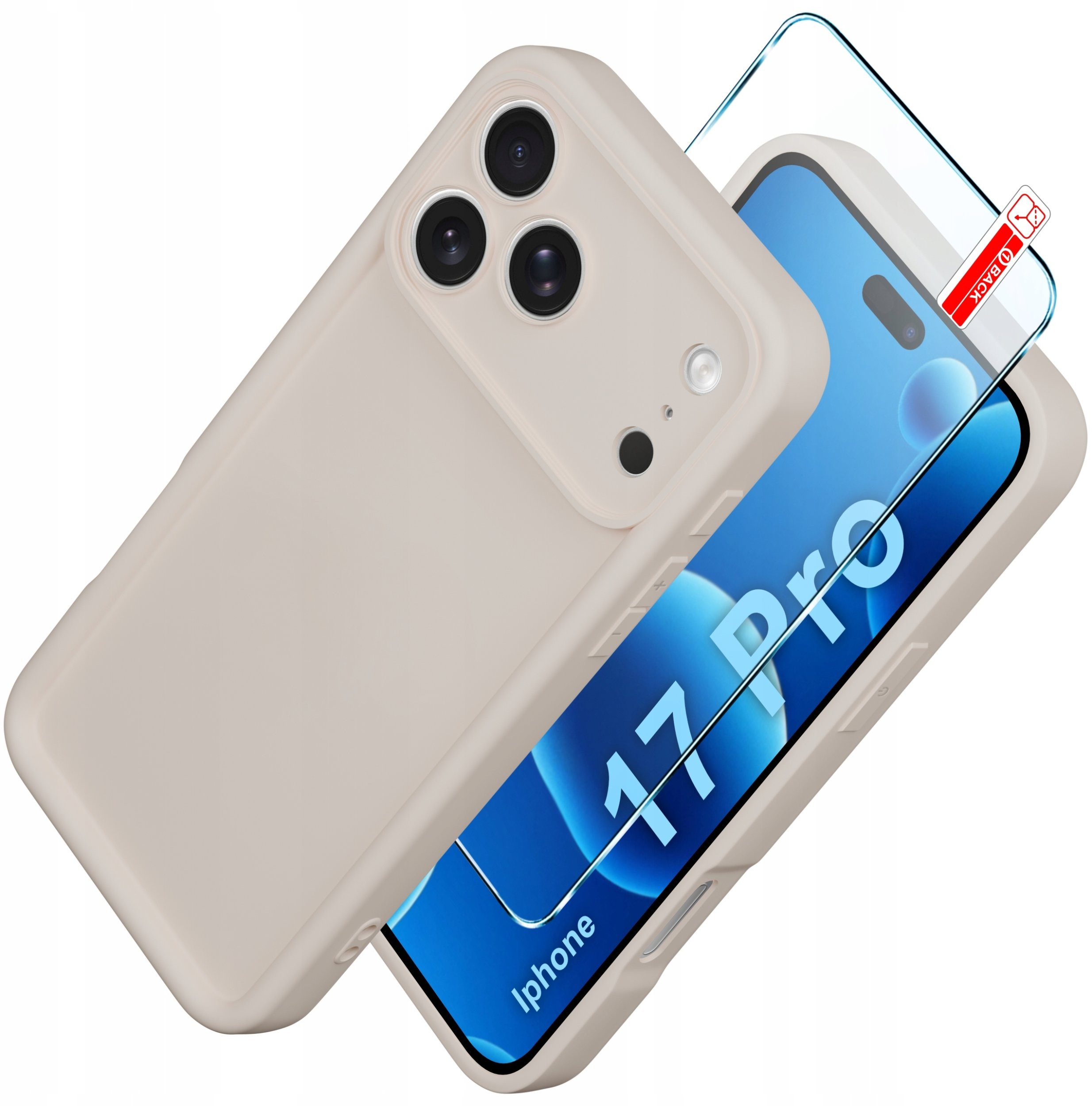 Etui do iPhone 17 Pro CASE silikonowe MATOWE + SZKŁO 9H