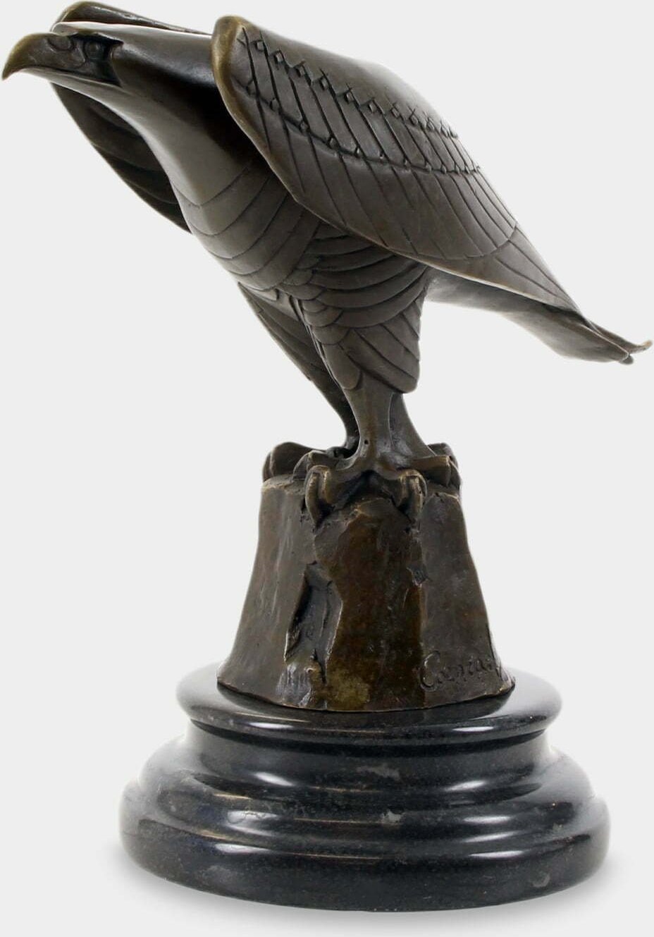 rzezbyzbrazu Sokół na Skale Rzeźba z Brązu na Marmurowej Podstawie