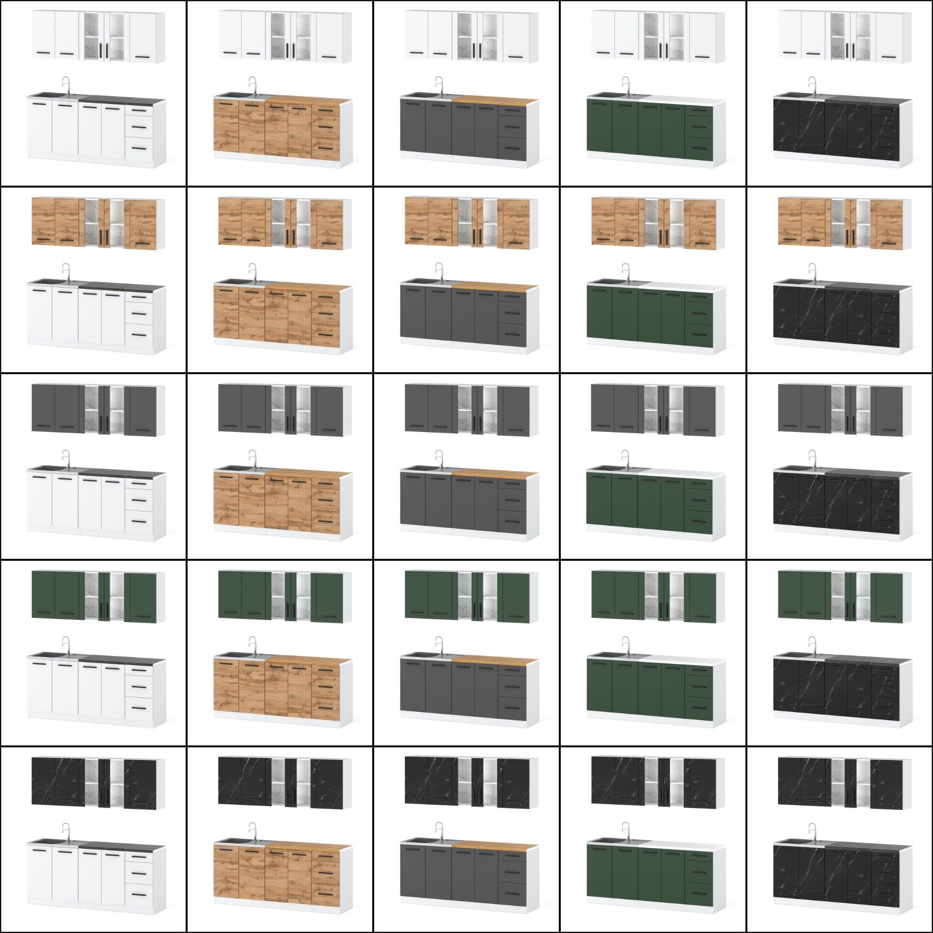 Kuchnia Mała Rest 2.0m Modułowa Z Blatem Biały Biały Mat San Sebastian