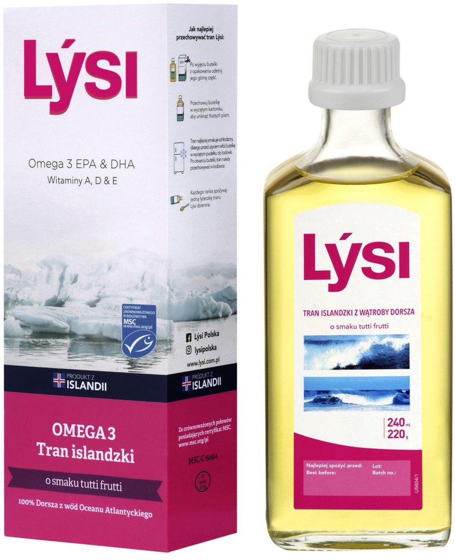 LYSI_Tran Islandzk suplement diety Tutti Frutti 240ml