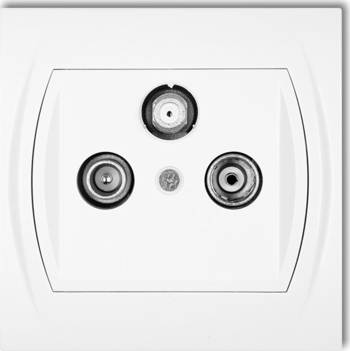 Karlik LOGO Gniazdo antenowe RTV-SAT końcowe 1,5dB biały LGS