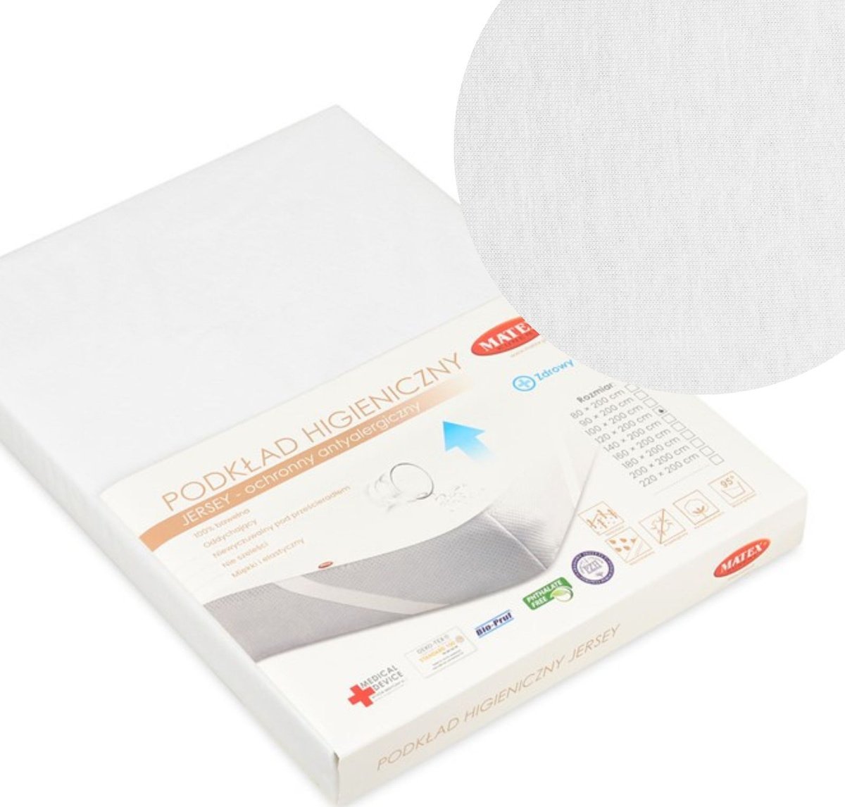 Matex Podkład Ochraniacz 80 x 200 z Gumką Matex JERSEY