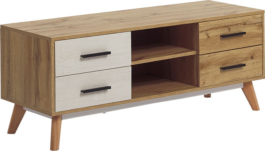 Beliani Szafka RTV jasne drewno FLORIDA