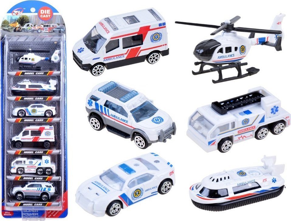 Jokomisiada Pogotowie zestaw 6szt resoraki metalowe ZA3505