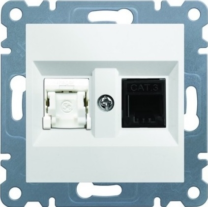 Hager Gniazdo teleinformatyczne LUMINA2 RJ11/12 + RJ45 białe - WL2210