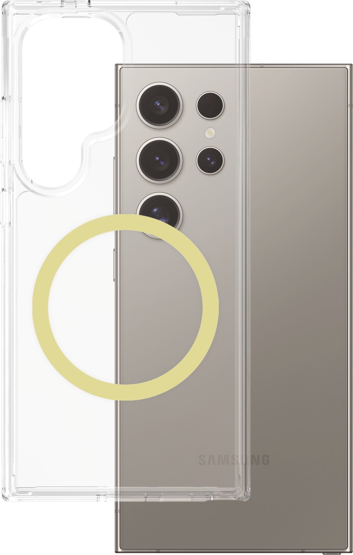 Etui CARE by PanzerGlass Flagship Urban Combat Chardonnay QI do Samsung Galaxy S25 Ultra przezroczysty