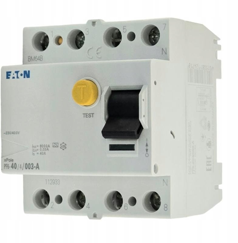 Wyłącznik różnicowoprądowy 4P 40A 0,03A typ A PF6-40/4/003-A 112933