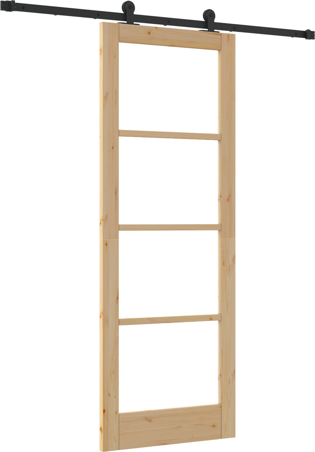 Drzwi Przesuwne vidaXL z Zestawem Akcesoriów 'ORKDAL'Drewno i Szkło, Drzwi Wewnętrzne vidaXL z Szkłem 'ORKDAL'78x211x4 cm Drewno Sosnowe