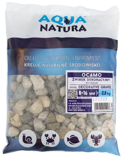 ZOOLOGIA Aqua Natura, Ocamo, żwirek dekoracyjny do akwarium, 8-16 mm, 0,8 kg