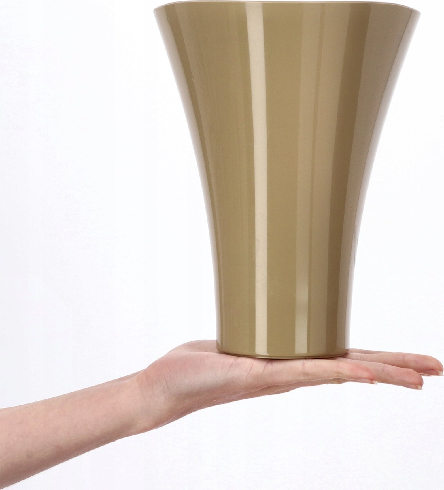 Kadax Doniczka Osłonka Na Kwiaty Wewnątrz Beżowa 17 cm