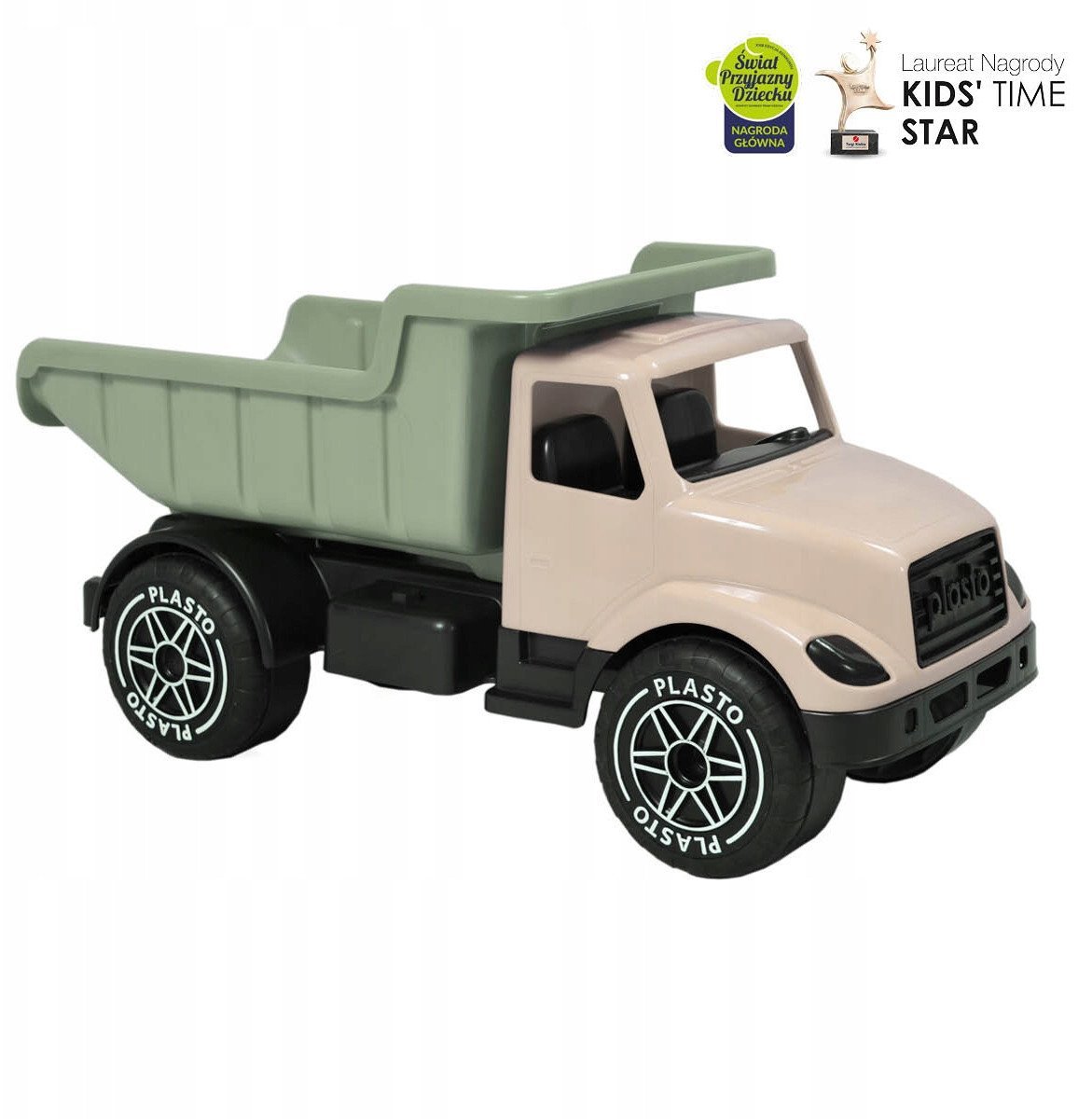 PLASTO Wielka wywrotka 60 cm z cichymi kołami. Kolor soft neutral PLA1096