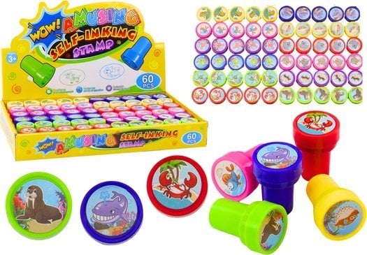 LeanToys Stempelki Ozdobne 12 Wzorów Zwierząt Wodnych 6 Kolorów