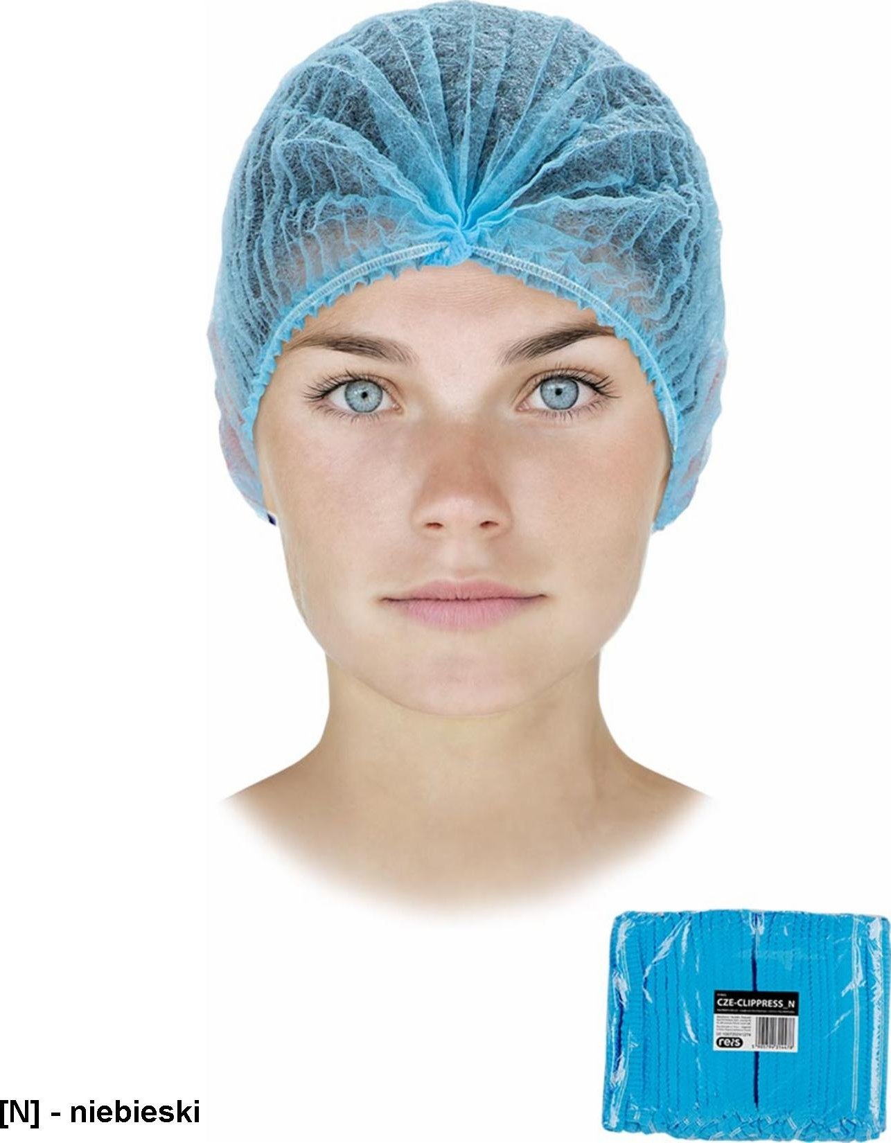 Reis CZE-CLIPPRESS - Czepek typu Clip zakończony gumką ściągniętą w harmonijkę świetnie trzyma się na głowie przepuszcza powietrze, - niebieski - UNI