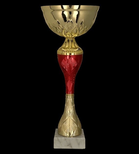 Victoria Sport Puchar metalowy złoto-czerwony
