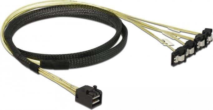 Delock SAS-Kabel MiniSAS HD SFF-8643 > 4xSATA 7Pin z przewodem 1.0m