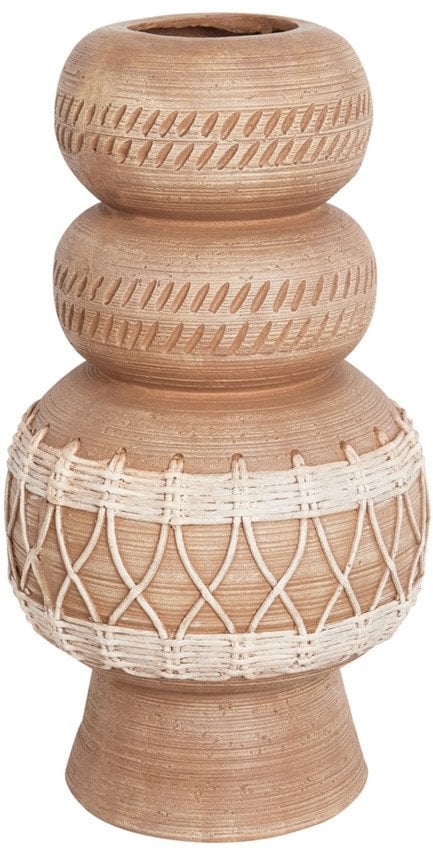 Beliani Wazon na kwiaty ALMIROS Ceramika 51 cm Jasnobrązowy