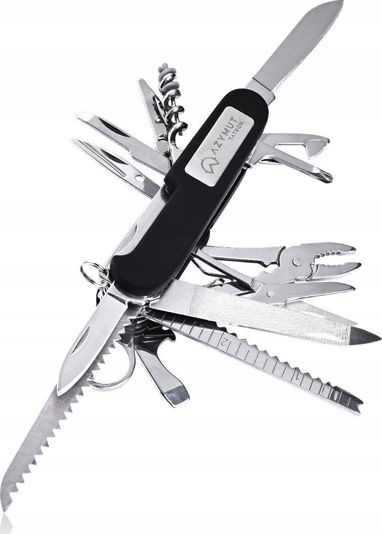 Azymut Scyzoryk AZYMUT Tatron - 25 narzędzi + kabura, 90mm czarny ( HK20017BL )