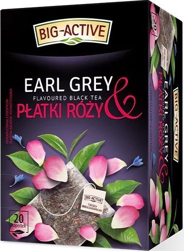 Big-Active Herbata czarna Earl Grey Płatki Róży 20 torebek