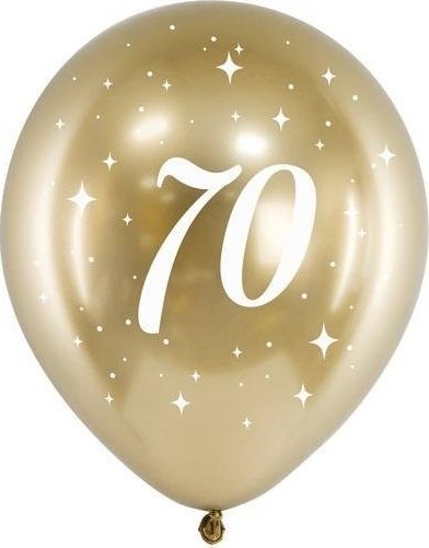 PartyDeco Balony Glossy 70-tka 30cm złote 6szt
