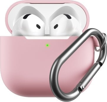 KeyBudz Elevate Keychain - silikonowe etui ochronne do AirPods 4 gen. (blush pink)