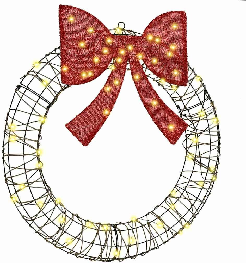 vidaXL Wianek z 60 diodami LED Ciepła biel 75 cm rattan