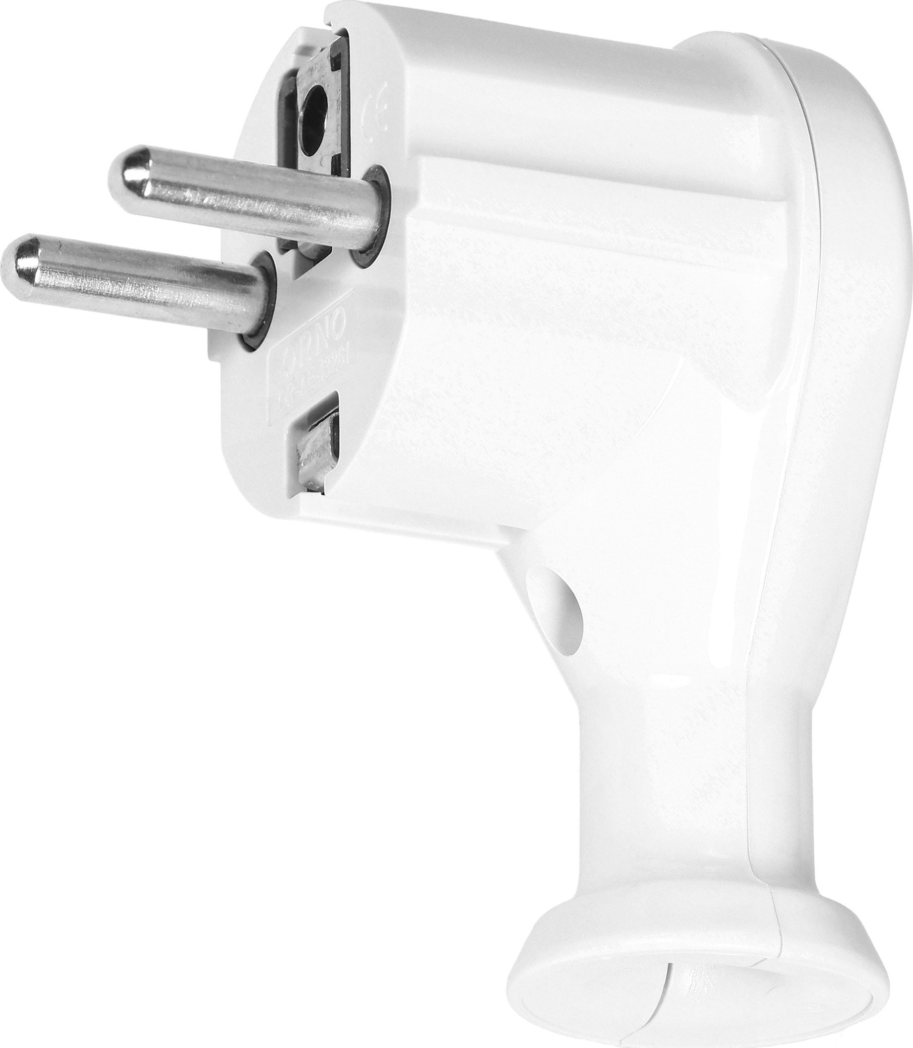 Orno Wtyczka kątowa 2P+Z, Uni-Schuko, biała