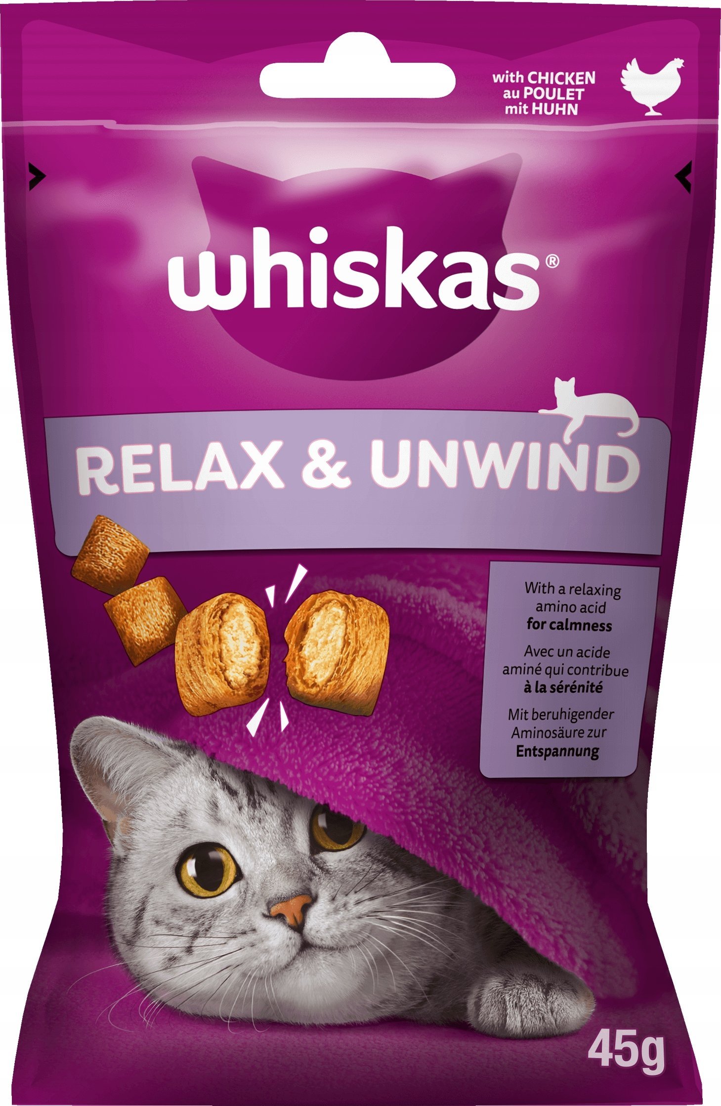 Whiskas WHISKAS Relaks i Odprężenie 45g - przysmak dla kota, z kurczakiem