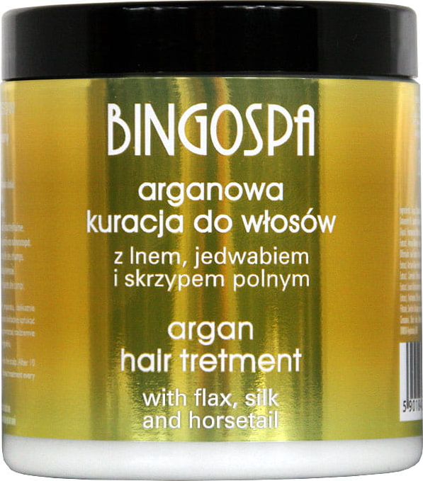 BingoSpa Arganowa Kuracja do Włosów z lnem Jedwabiem i Skrzypem Polnym 250 g