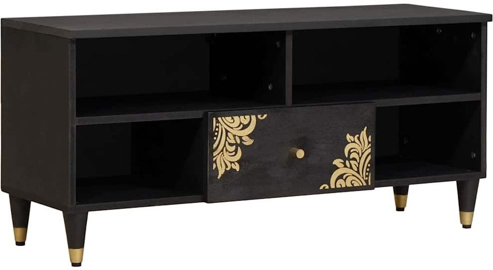 vidaXL Szafka pod telewizor czarny 100 x 33 x 46 cm Drewno mango