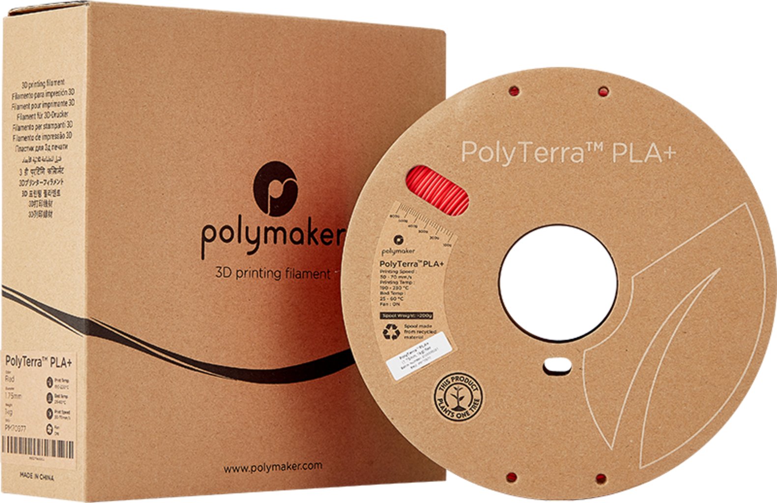 Długopis 3D Polymaker PolyTerra PLA+ - 1kg - 1.75mm - Czerwony