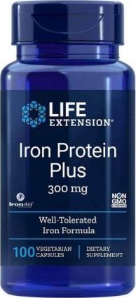 Life Extension Life Extension - Iron Protein Plus, Żelazo, 300mg, 100 caps