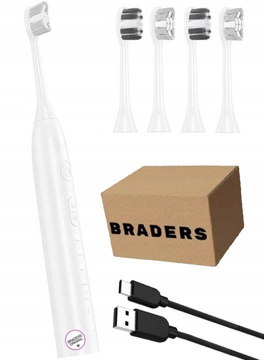 SzczoteczkaBradersSZCZOTECZKA ELEKTRYCZNA SONICZNA DO ZĘBÓW WHITE - PROFESJONALNA HIGIENA