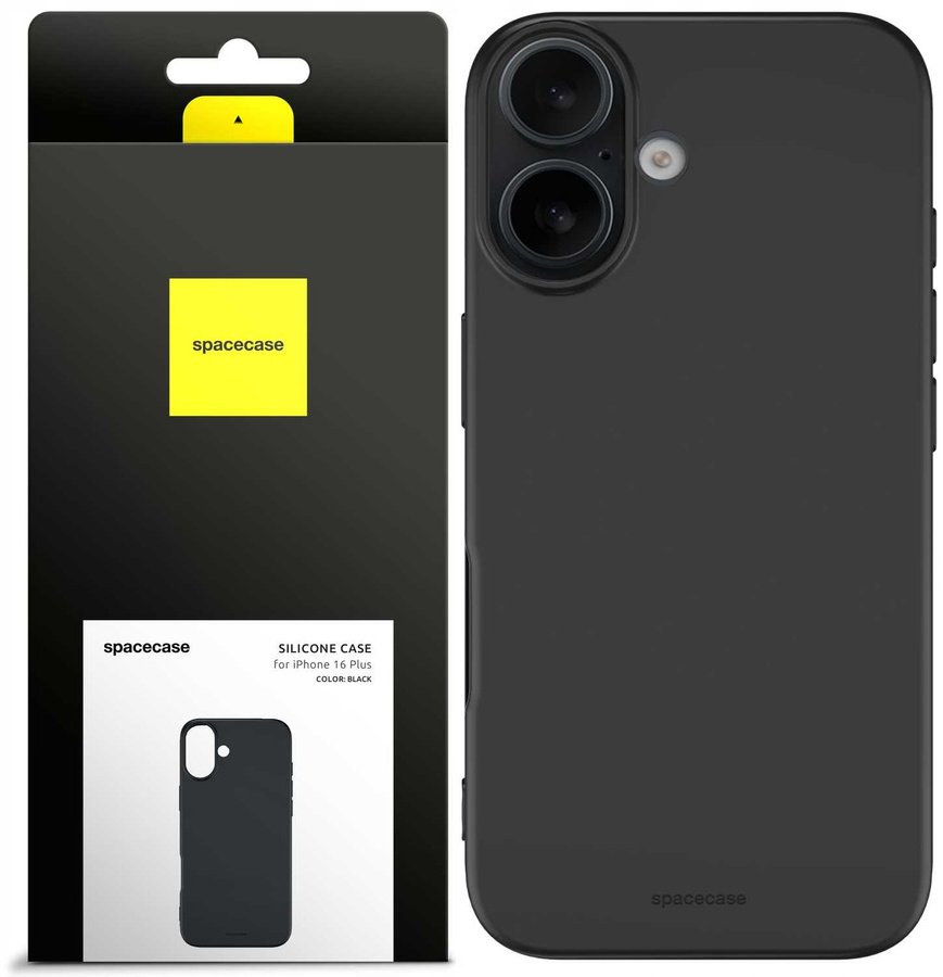 SpaceCase Etui Silicone Case iPhone 16 Plus black standard