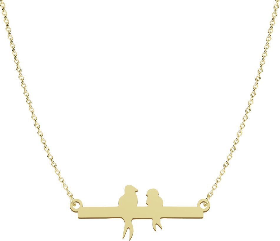 Radziszewska Jewellery Naszyjnik Pozłacany Gołębie na gałązce