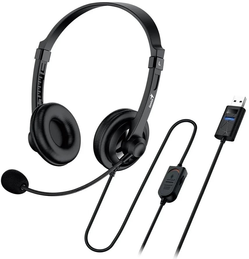 GENIUS sluchátka HS-230U/ USB/ černá