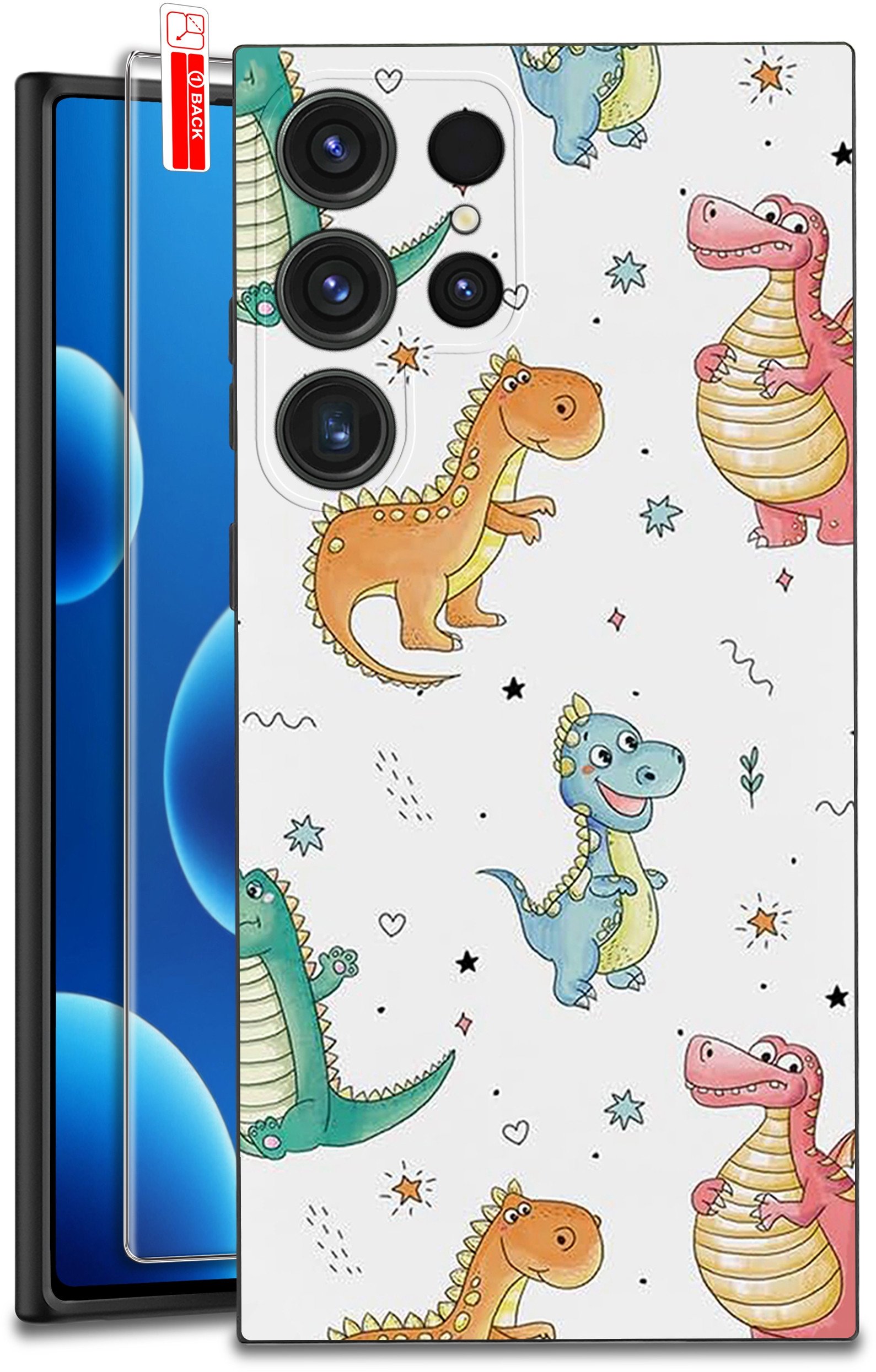 ETUI do Samsung Galaxy S25 Ultra WZORY | SILIKONOWE MATT CASE + SZKŁO 9H