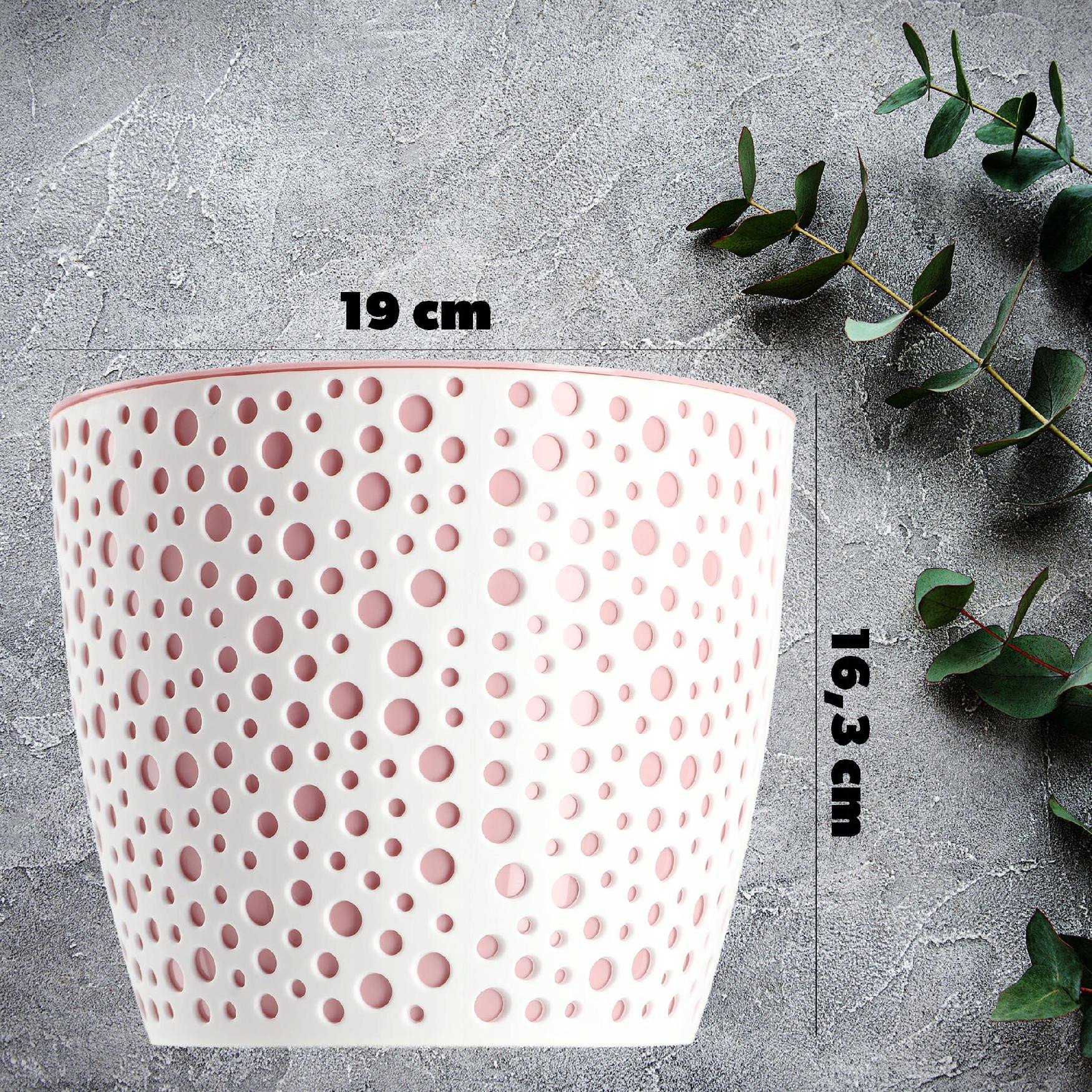 KADAX Doniczka Z Wkładem Okrągła Na Kwiaty Różowa 19cm