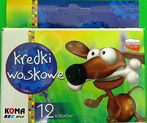 KOMA-PLAST Kredki woskowe 12 kolorĂłw