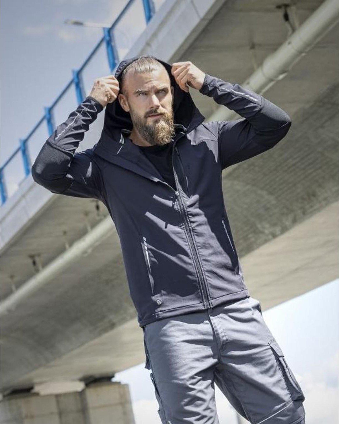 Ardon BREEFFIDRY STRETCH ARDON - męska bardzo lekka kurtka stretchowa, softshellowa, kaptur, odblaski - czerwony H5989 3XL