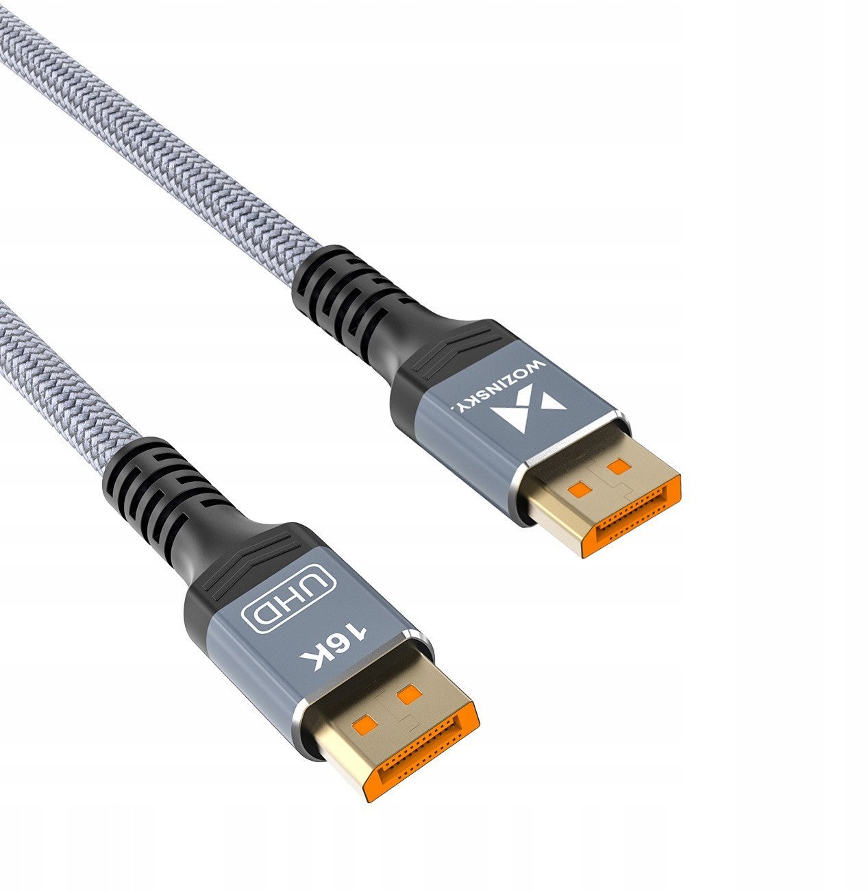Kabel Wozinsky WPS-16AYL3S DisplayPort 2.1 Certyfikowany VESA 80 Gb/s 16K@60Hz 8K@120Hz 4K@240Hz HDR HDCP DSC 3m - czarny
