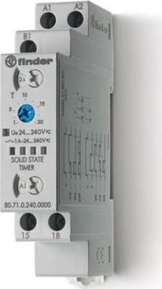Finder Przekaźnik czasowy 1Z 1A 24-240V AC/DC 0,1s-24h wielofunkcyjny AI, DI, SW, BE, CE, DE