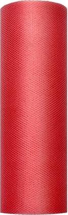 Party Deco Tiul gładki czerwony - 15 cm x 9 metrów - 1 szt. uniwersalny