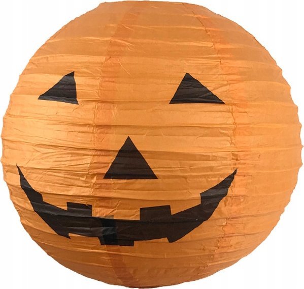 Korbi LAMPION PAPIEROWY LED DYNIA HALLOWEEN ŚWIĘCĄCY DEKORACJA 25CM