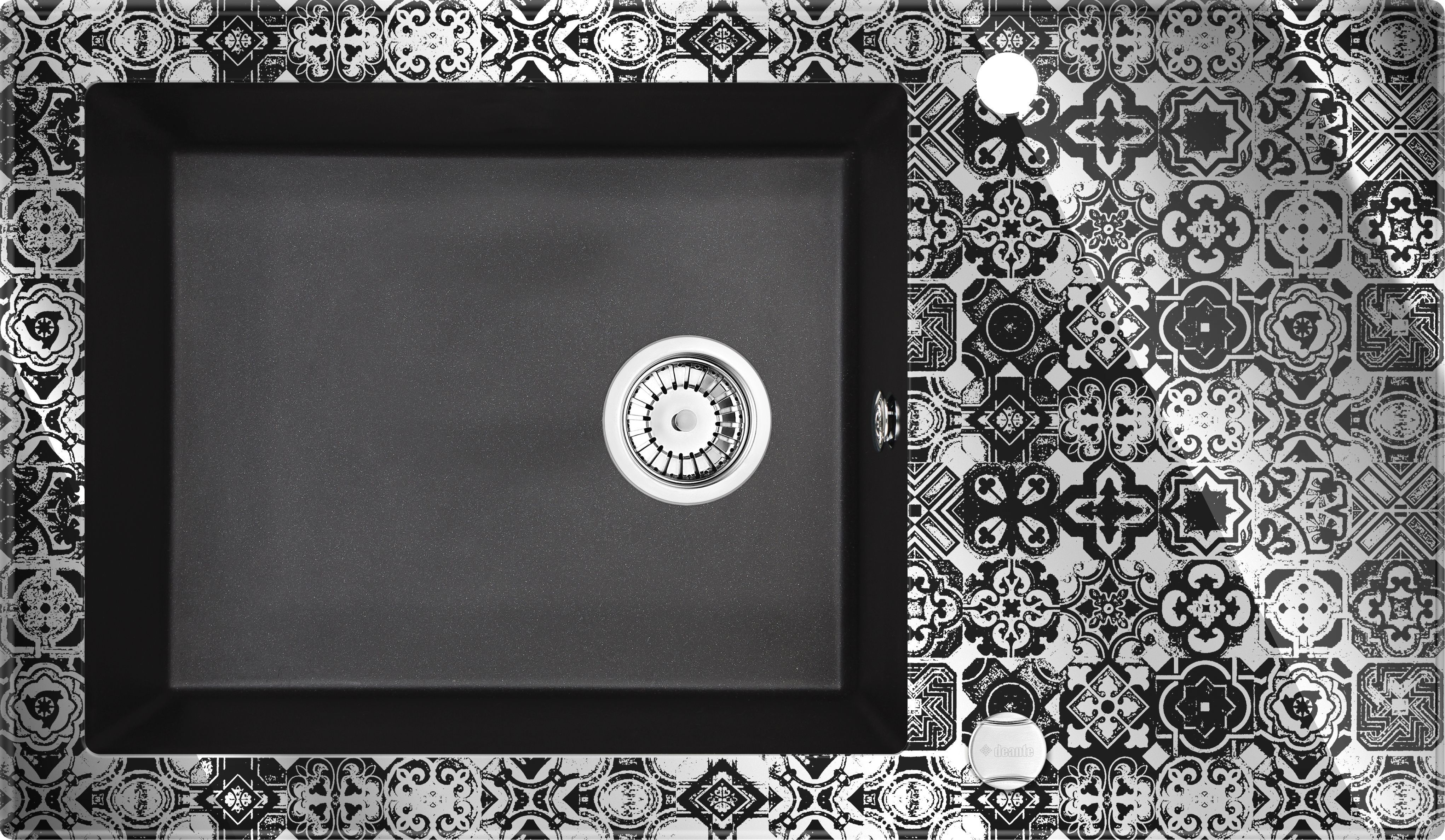 Zlewozmywak Deante Zlewozmywak szklany z grafiką Capella grafit (ZSC_GP2C)