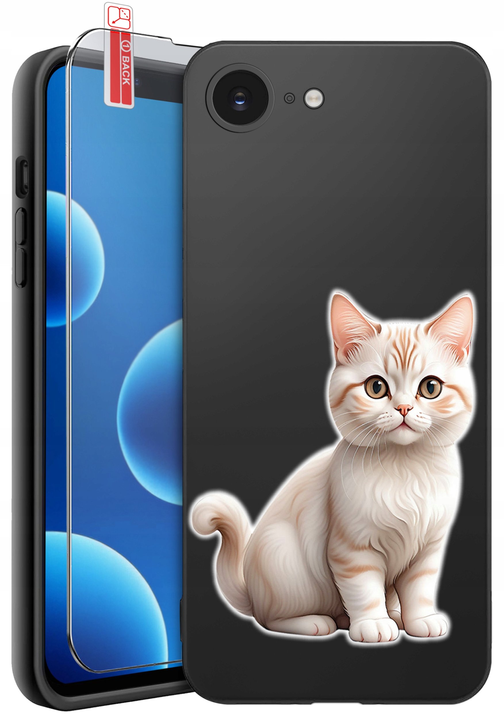 ETUI do iPhone 16e | WZORY | SILIKONOWE MATT CASE + SZKŁO 9H