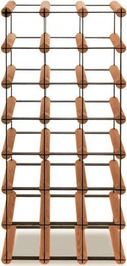 Wamar-Sosenka Regał na wino Stojak na 21 Butelek Szklanych/ PET RW-8/ 3x7 Brązowy Metal + Drewno RW-8-3X7-21_O_BR